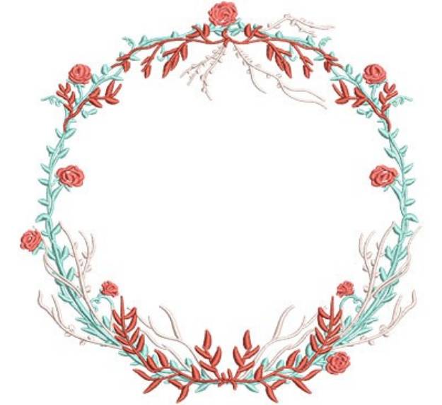 Picture of Decorative Floral Wreath Machine Embroidery Design
