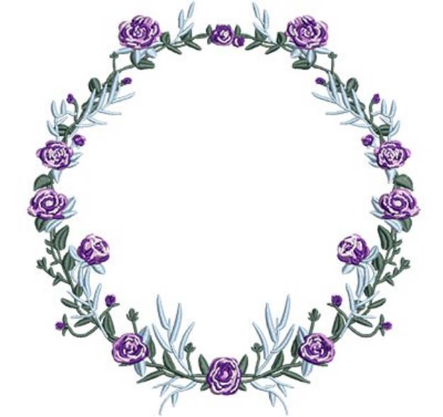 Picture of Primrose Rose Wreath Machine Embroidery Design