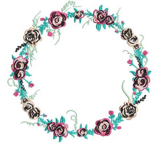 Picture of Victorian Rose Wreath Machine Embroidery Design