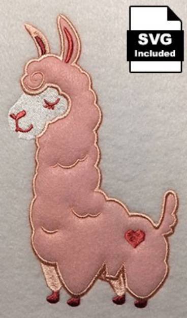 Picture of Llama Applique Cartoon Machine Embroidery Design