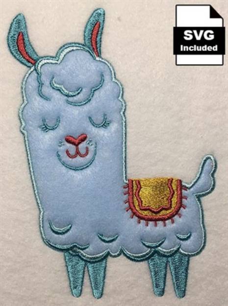Picture of Llama Applique Pet Machine Embroidery Design