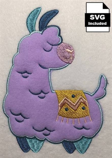 Picture of Llama Applique Machine Embroidery Design