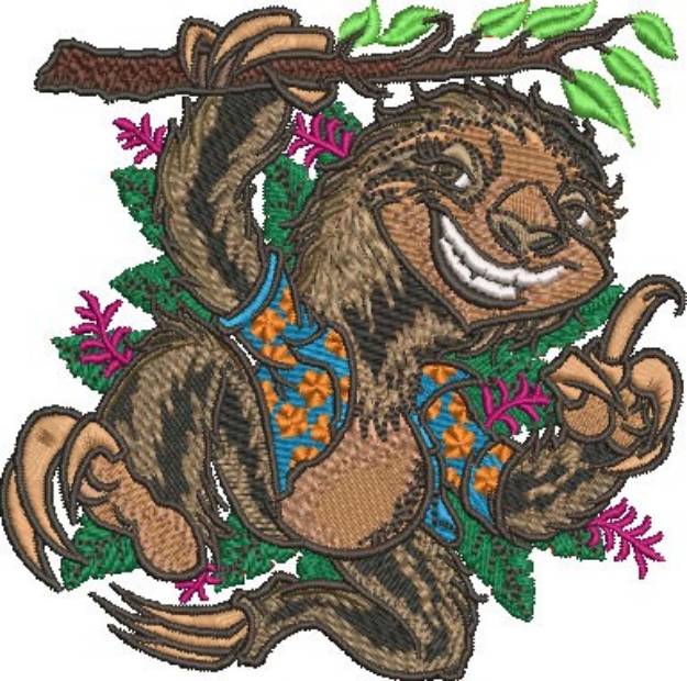 Picture of Happy Sloth Machine Embroidery Design