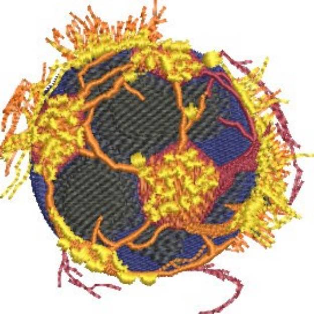 Picture of Lava Soccer Ball Machine Embroidery Design