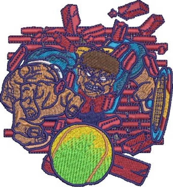 Picture of Tennis Hulk Machine Embroidery Design