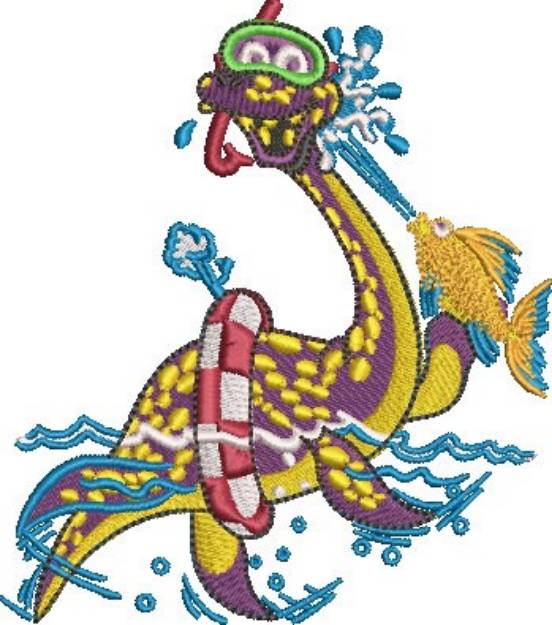 Picture of Swimming Sea Monster Machine Embroidery Design