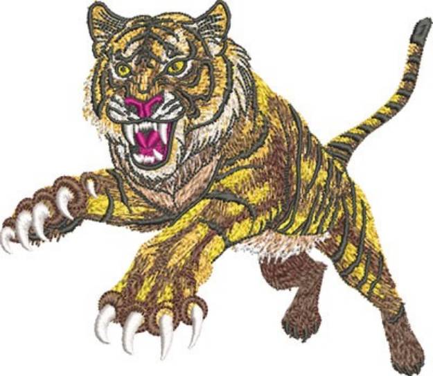 Picture of Leaping Tiger Machine Embroidery Design
