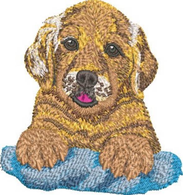 Picture of Golden Retriever Puppy Machine Embroidery Design
