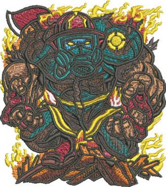 Picture of Firefighter Beast Machine Embroidery Design