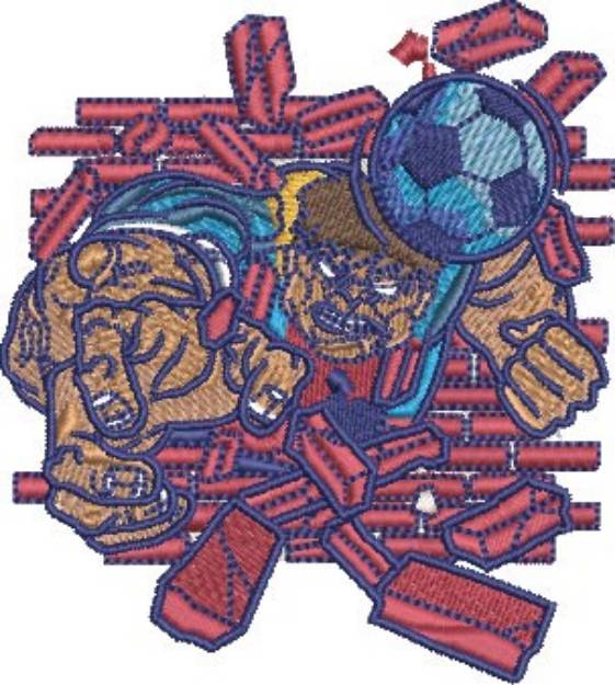 Picture of Hulking Soccer Machine Embroidery Design