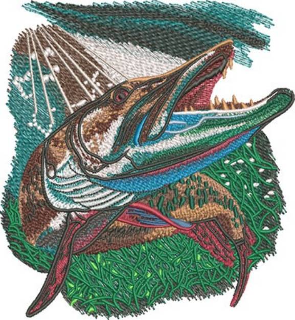 Picture of Musky Turn Machine Embroidery Design