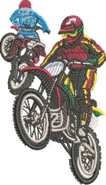 Picture of Motocross Riders Machine Embroidery Design