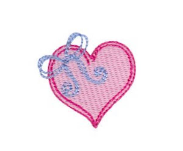 Picture of Baby Dolls Heart Bow Machine Embroidery Design