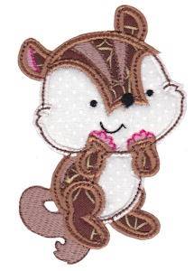 Picture of Forest Chipmunk Applique Machine Embroidery Design