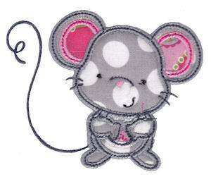 Picture of Forest Mouse Applique Machine Embroidery Design