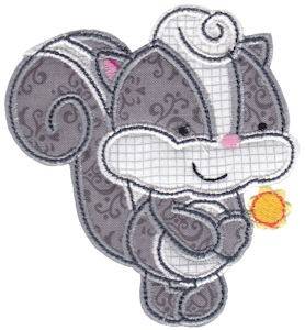 Picture of Forest Skunk Applique Machine Embroidery Design
