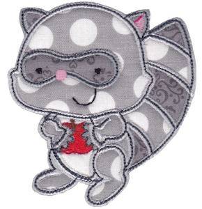 Picture of Forest Raccoon Applique Machine Embroidery Design
