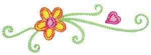 Picture of Baby Dolls Flower Swirls Machine Embroidery Design