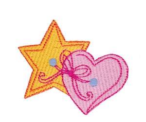 Picture of Baby Dolls Star And Heart Machine Embroidery Design