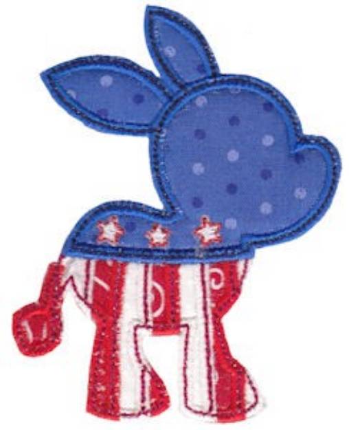 Picture of USA Donkey Machine Embroidery Design