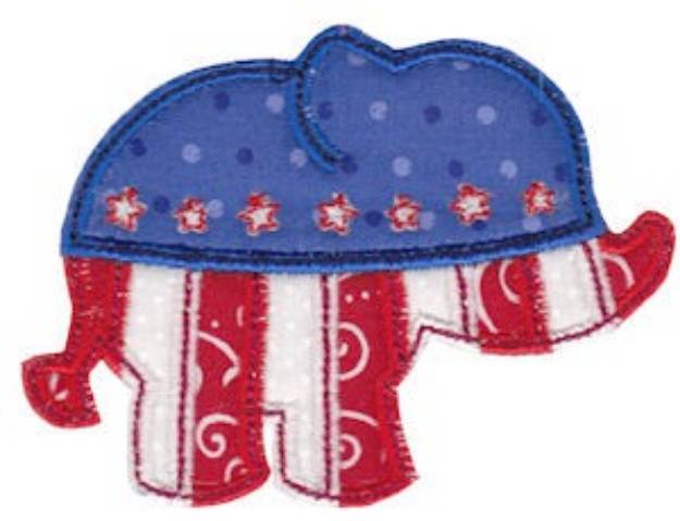Picture of USA Elephant Machine Embroidery Design