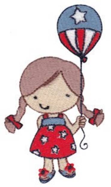 Picture of USA Girl Machine Embroidery Design