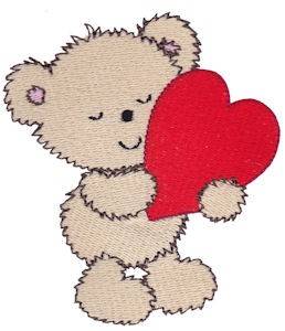 Picture of Cuddle Bear Heart Machine Embroidery Design