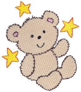 Picture of Cuddle Bear Star Machine Embroidery Design