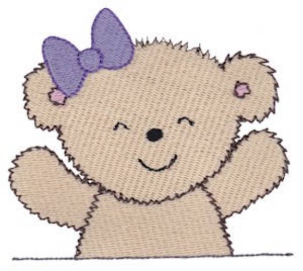 Picture of Cuddle Bear Girl Machine Embroidery Design