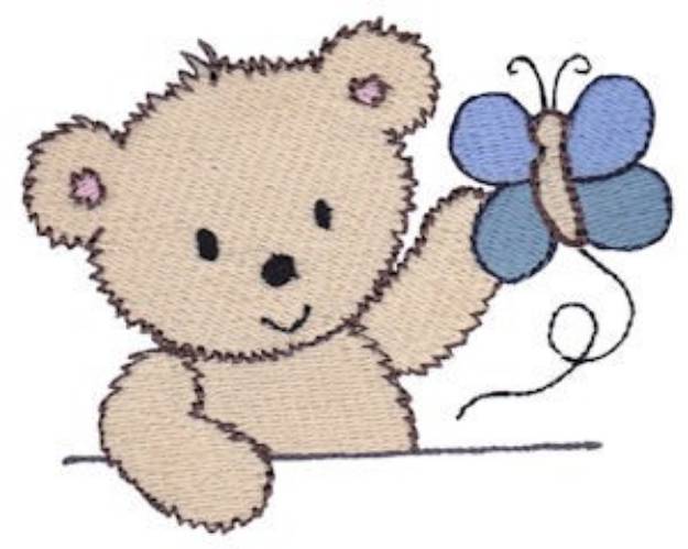 Picture of Cuddle Bear Butterfly Machine Embroidery Design