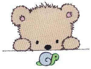 Picture of Cuddle Bear And Snail Machine Embroidery Design