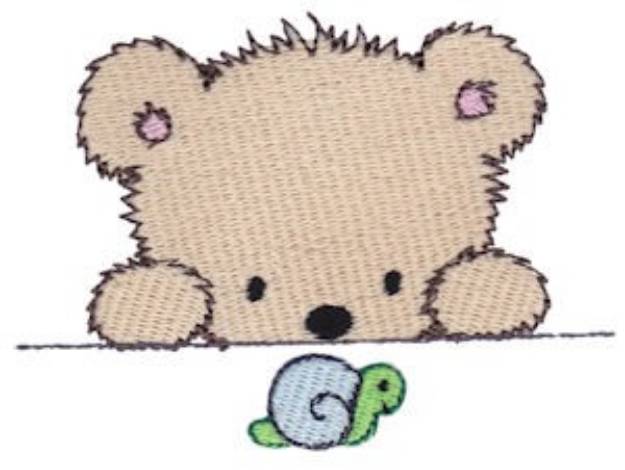 Picture of Cuddle Bear And Snail Machine Embroidery Design