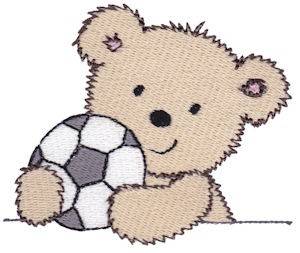 Picture of Cuddle Bear And Soccer Machine Embroidery Design