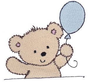 Picture of Cuddle Bear And Balloon Machine Embroidery Design