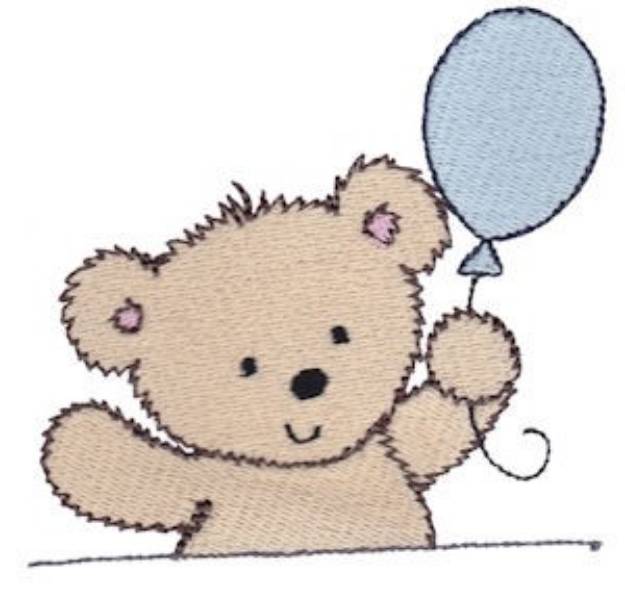 Picture of Cuddle Bear And Balloon Machine Embroidery Design