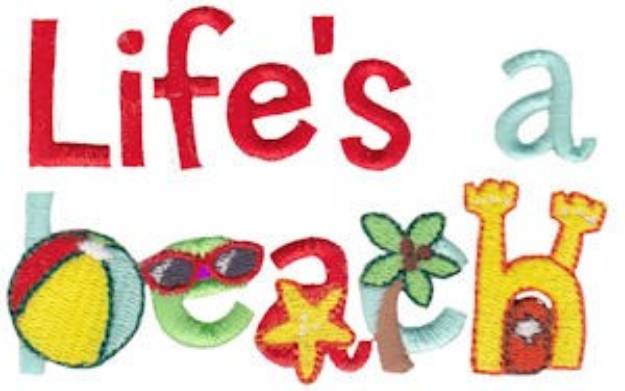 Picture of Lifes A Beach Machine Embroidery Design