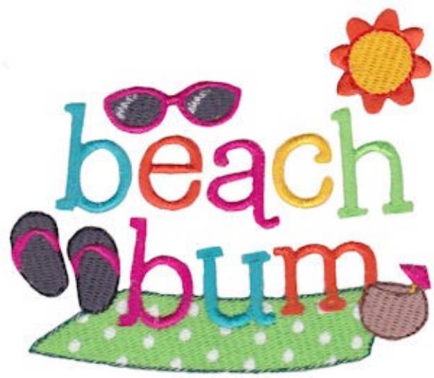 Picture of Summer Loving Beach Bum Machine Embroidery Design