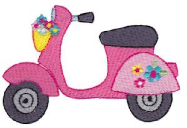 Picture of Summer Loving Scooter Machine Embroidery Design