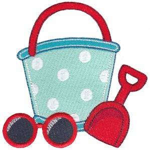 Picture of Summer Loving Shovel and Pail Machine Embroidery Design