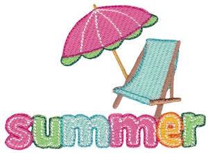 Picture of Summer Loving Umbrella Chair Machine Embroidery Design