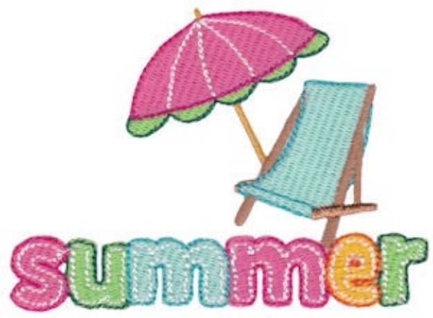 Picture of Summer Loving Umbrella Chair Machine Embroidery Design