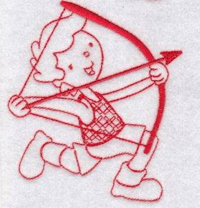 Picture of Sporty Boys Redwork Too Archery Machine Embroidery Design