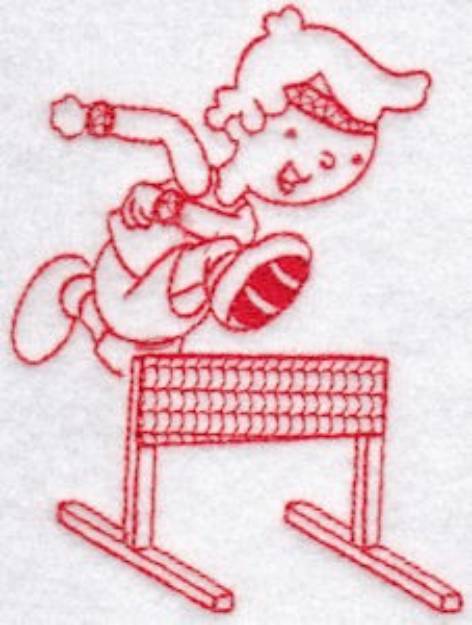 Picture of Sporty Boys Redwork Too Track Machine Embroidery Design