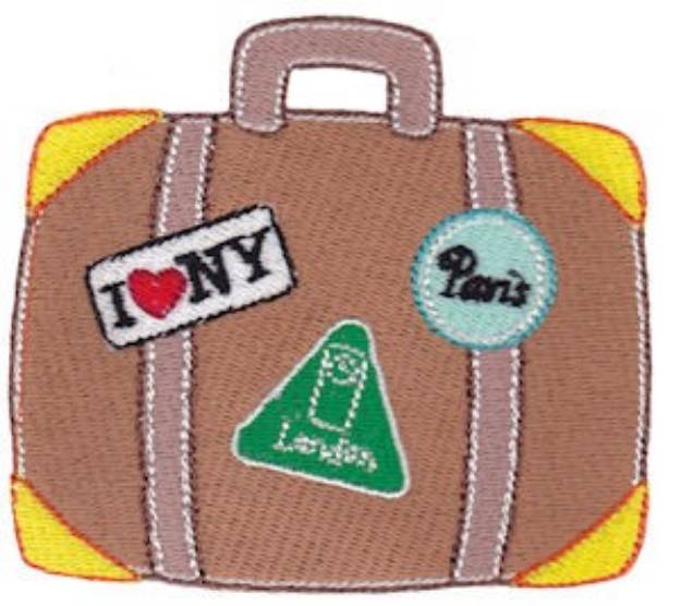 Picture of Vacation Time Suitcase Machine Embroidery Design
