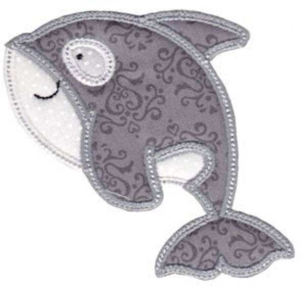 Picture of Sea Creatures Too Applique Whale Machine Embroidery Design