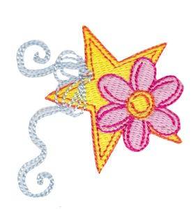 Picture of Star Flower Machine Embroidery Design