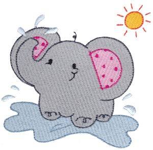 Picture of Summer Elephant Machine Embroidery Design