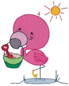 Picture of Summer Flamingo Machine Embroidery Design