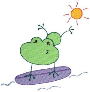 Picture of Summer Frog Machine Embroidery Design