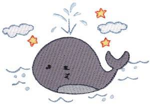 Picture of Summer Whale Machine Embroidery Design